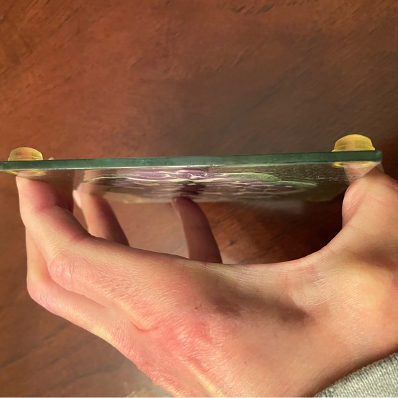 Set of 4 Folio Art Glass Coasters With Violets - Picture 8 of 9